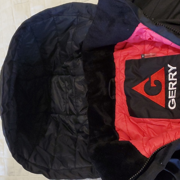 Gerry Womens Jacket Pink & Black Hooded Abigail Shell Medium - Picture 6 of 10